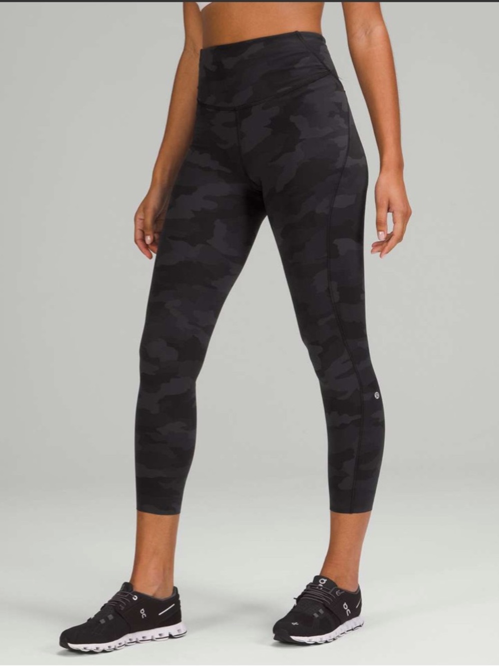 Lululemon Base Pace High Rise Running Tight 25” Heritage 365 Camo Deep Coal Sz 6